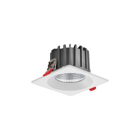 DL200070  Bionic 15, 15W, 350mA, White Deep Square Recessed Downlight, 1104lm ,Cut Out 120mm, 40° , 3000K, IP44, DRIVER INC., 5yrs Warranty.